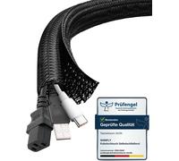 Cable Storage Sleeve,3M-3mm,Anti-Dirt Cable Protector for USB Cable,Small Power Cord,Audio Cable,Prevents Pets from Chewing,Black