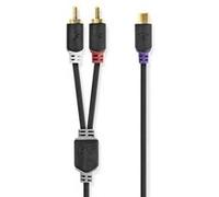 Câble Subwoofer 2x RCA Mâles - RCA Femelle 0,2 m Anthracite G