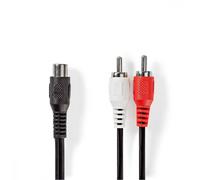 Câble subwoofer 2x rca mâles - rca femelle 0,2 m noir