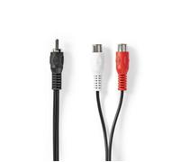 Câble subwoofer - Nedis - CAGB24010BK02 - RCA Mâle - 2x RCA Femelle - 0.20 m - Noir