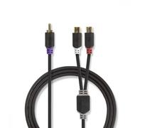 - Répartiteur audio - RCA mâle pour RCA femelle - 20 cm - anthracite - rond