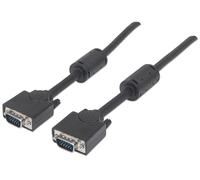 Câble SVGA MANHATTAN HD15 mâle/femelle 3.0m noyau en ferrite noir