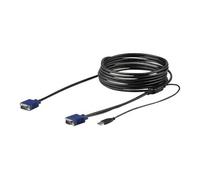 StarTech.com 15 ft. (4.6 m) USB KVM Cable for StarTech.com Rackmount Consoles - VGA and USB KVM Console Cable (RKCONSUV15) - Câble vidéo / USB - mini-VGA (M) pour USB, HD-15 (VGA) (M) - 4.6 m -...