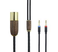 Câble symétrique XLR 4 broches 6N OCC en cuivre plaqué argent - Coque en noyer compatible avec les casques Denon AH-D600, AH-D7200, AH-D7100, AH-D9200, AH-D5200, Meze 99 Classics, Meze 99 Neo.