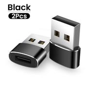 Câble téléphone,adaptateur OTG USB mâle vers USB Type C femelle,convertisseur de câble de Type c pour Nexus 5x6p - 2PCS BLACK