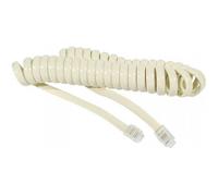 Cordon téléphonique spiralé RJ9 / RJ9 ivoire - 2 m