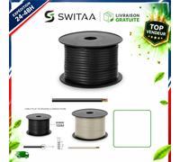 Câble téléphonique plat RJ11 4 conducteurs 100m bobine noir Waytex 36100