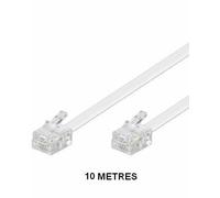 Câble téléphonique RJ11 - 10 m - Blanc - Dexlan