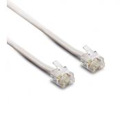 Câble téléphonique RJ11 - METRONIC - 10 m - Contacts dorés - ADSL - Blanc
