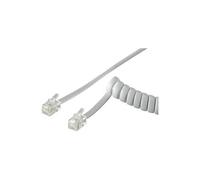 Goobay 68601 Combiné téléphonique Câble spiralé, câble plat avec prise RJ10 (4P4C) vers prise RJ10 (4P4C) ; blanc ; 4 mètres