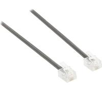 Câble téléphonique Valueline RJ11 (4/6) mâle - RJ11 (4/6) mâle plat 10,0 m noir - ATTION