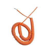 câble télescopique, Câble spiralé à Ressort, 2 conducteurs, 20 AWG, Gaine PU Orange Extensible, 1-15 m(Stretch 13 Meters)
