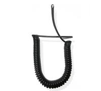 câble télescopique en Spirale, Corde à Ressort, Cordon d'alimentation spiralé rétractable à Ressort Robuste à 3 conducteurs de 1,5 mm², 2,5 à 3,5 m, Blanc/Noir(Black,Strech 2.5 Meters)