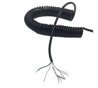 Câble télescopique en spirale, fil extensible, Câble spiralé à 6 conducteurs, paire torsadée blindée, fil à ressort, cordon d'alimentation télescopique élastique 20 AWG, rallonge en spirale(Stretch 3