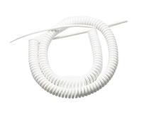 Câble télescopique en spirale, Rallonge électrique spiralée à 3 conducteurs 15 AWG, blanche, 5 mètres, droite, jusqu'à 2,5 mètres