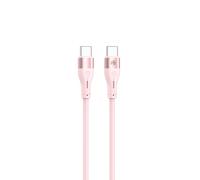Câble Tellur Silicone Type-C vers Type-C, 3A, PD60W, 1m, rose