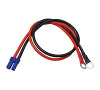 Câble terminal EC5 vers type O 10 AWG 2 conducteurs en silicone 12-24 V 100 A pour démarreur de batterie de voiture, rouge et noir, 0,5 m