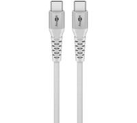 Câble textile Goobay USB-C Supersoft USB 2.0 PD 60 W blanc 3 mètres