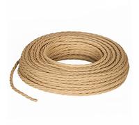 Câble textile pour lampe 3 fils (3 x 1,50 mm2) - Jute. Fabriqué en Italie (5 metri)