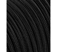 Câble Textile pour Lampe, câble en Tissu 3 Fils (3 x 1,50 mm2) - Noir. Fabriqué en Italie (20 Metri)