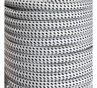 Câble textile souple 25 m Blanc/noir