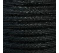 Câble textile uni noir 5 m