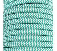 Câble textile Zigzag menthe/noir 25 m