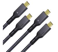 Câble Thunderbolt 4 1M/40 Gbit/S, Usb 4.0 Certifié Tb4 20V/5A 100W Prend En Charge Le Moniteur 1X8K30Hz/Double 4K60Hz,M1 M2 Macbok Air,Ssd Externe,Egpu(Gpu Externe),2Paquet