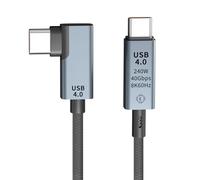 Câble Thunderbolt 4 USB-C coudé 1m - 40Gbps Haute Vitesse, USB 4.0, Transfert de Données & Sortie Vidéo 8K@60Hz - Compatible avec pour MacBook, pour Dell, pour HP et plus