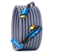 Câble Thunderbolt 5 240 W à angle droit de 1,5 m, prend en charge une bande passante de 120 Gbit/s, 80 Gbit/s, 16 K, double 8K, 4K 540 Hz, triple 4K 144 Hz pour iPhone 16, Thunderbolt 4/3, USB4, SSD