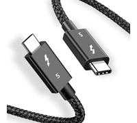 Câble Thunderbolt 5 80 Gbit/s - Compatible avec Thunderbolt 5/4/3, PD 240 W Charge Rapide, Prend en Charge 16K@60 Hz, 8K@60 Hz, 4K@240 Hz, Idéal pour MacBook, Laptop, eGPU, SSD, Dock (1 m-noir)