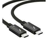Câble Thunderbolt 5, certifié Intel, câble Thunderbolt 5 80 Gbps avec charge rapide de 240 W, écran 16 K/8 K, jusqu'à 120 Gbps de bande passante vidéo pour MacBook, ordinateur portable, moniteur
