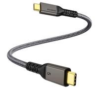Câble Thunderbolt 5 Maxonar 0,3 m 80 Gbit/s, bande passante jusqu'à 120 Gbit/s pour 16K/Dual 8K et charge 240 W, compatible avec Thunderbolt 4/3, MacBook M4 Pro, USB 4 et autres périphériques USB C