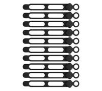 Cable Ties | 10 Piece Silicone Ties for Cords and Cables to Organize | Elastic Fastening Cord Organizer for Storage Management Desk Car Outdoor Charging Wire