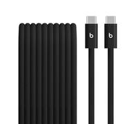 Câble tissé Beats USB-C vers USB-C 240 W, charge rapide, durable et anti-nœuds compatible avec les appareils Apple et Android (3 m) - Noir intense