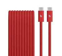 Câble tissé Beats USB-C vers USB-C 240 W, charge rapide, durable et anti-nœuds, compatible avec les appareils Apple et Android (3 m) - Rouge flash