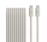 Câble tissé Beats USB-C vers USB-C 240 W, charge rapide, durable et anti-nœuds, compatible avec les appareils Apple et Android (3 m) - Gris éclair