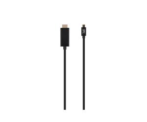 Câble T'nB HDMIUSBC 2m - HDMI Type A vers USB Type-C Mâle-Mâle - Résolution 3840 x 2160 - Noir - Compatible Android/iOS et périphériques USB-C