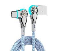 Câble tressé à charge rapide USB vers type C - Câble de transfert de données - Convient pour les jeux et la charge rapide - Rotation rapide de type C