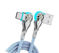 Câble tressé à charge rapide USB vers type C - Câble de transfert de données - Convient pour les jeux et la charge rapide - Rotation rapide de type C
