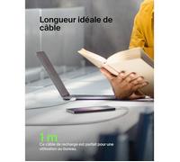 Belkin Câble USB-C BOOST CHARGE tressé 24 broches USB-C vers USB-A 1 m Blanc