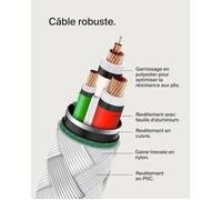 Belkin Câble USB BOOST CHARGE USB-C (24‑pin) USB 2.0 2 m 60W 3 A tressé Blanc