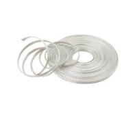 Câble tressé plat en cuivre tressé 1 pièce ID 2 mm 4 6 8 10 12 16 20 25 mm blindage électromagnétique manchon en cuivre plaqué argent filet tressé télescopique résistant à la corrosion(10MM_1M)