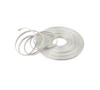 Câble tressé plat en cuivre tressé Gaine en cuivre plaqué argent, diamètre intérieur 2 mm, 4 mm, 6 mm, 8, 10, 12, 16, 20, 25 mm(8MM_1M)