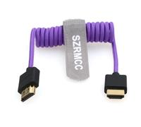 Câble Tressé Spiralé 8K 2.1 HDMI vers HDMI Ultra Haut Hébit pour Sony FX6 FX9 Canon EOS C70 C300 Portkeys BM5 Atomos Ninjav V Shogun Moniteur