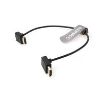 Câble Tressé Spiralé 8K 2.1 HDMI vers HDMI vers le haut angle ultra haut débit pour Sony FX6 FX9 Canon EOS C70 C300 Portkeys BM5 Atomos Ninjav V Shogun Moniteur