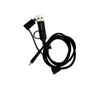 Câble triple Thomson 1,5 m USB-A + USB-C vers Micro-USB / Lightning / USB-C tressé Noir