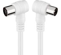 Câble TV 5 mètres Full HD Câble coaxial antenne à angle 90 degrés pour TV et radio,prise mâle à femelle,câble blanc droit