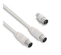 Câble TV coaxial 9,52 mm mâle/fem.+adaptateur mâle/mâle 5 m