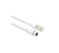 Metronic Câble 395286 RJ45/coaxial 9,52 mm mâle-mâle 5 m blindé contacts dorés Blanc